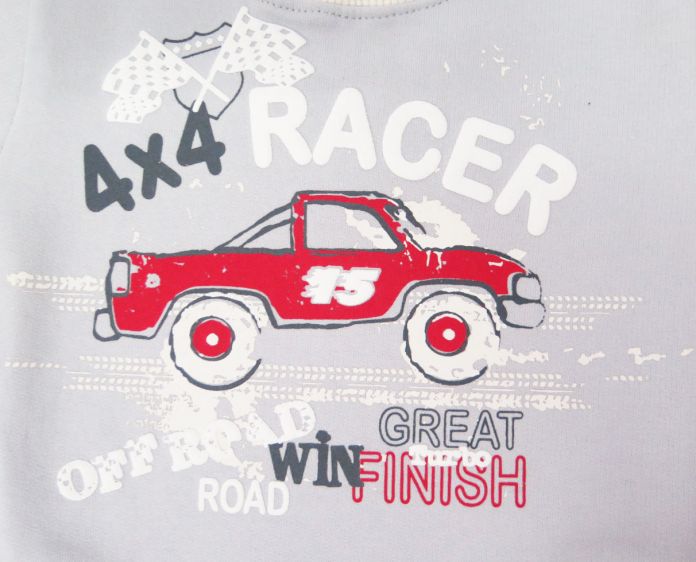 Buzo de Algodon Frizado Sin Capucha Estampado Camioneta Pick Up 4x4