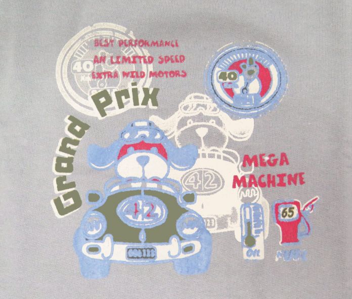 Buzo de Algodon Frizado Sin Capucha Estampado Perro