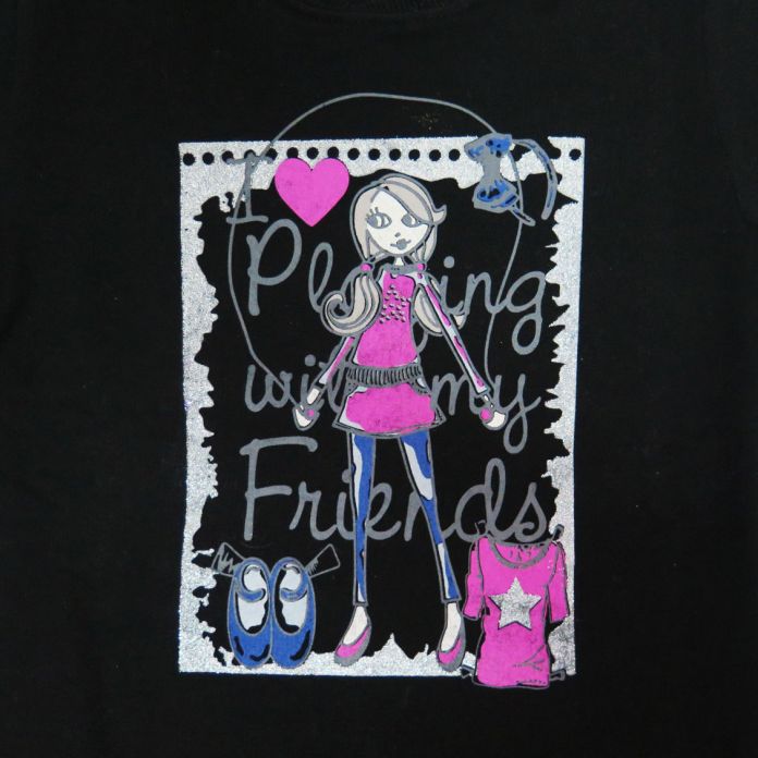 Buzo de Algodon Frizado Estampado Nena Con Brillo