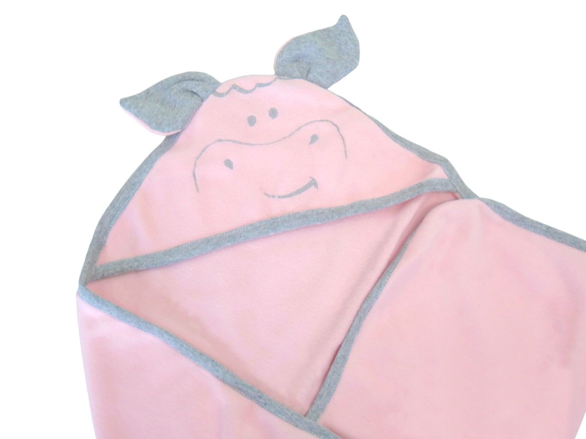 Manta Recibidor Con Capucha y Oreja Con Vaca Bordado