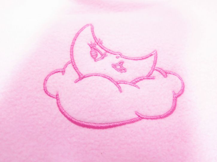 Frazada Polar de Cuna Funcional Lisa Con Bordado de Luna