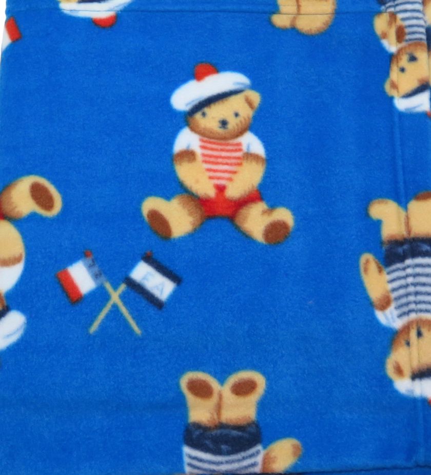 Frazada de Polar Para Cuna Estampado Osos Marineros