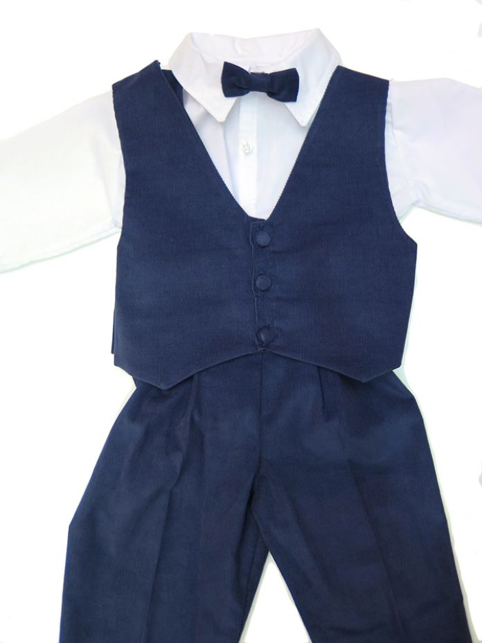 Conjunto Bautismo 3 piezas corderoy - Varon
