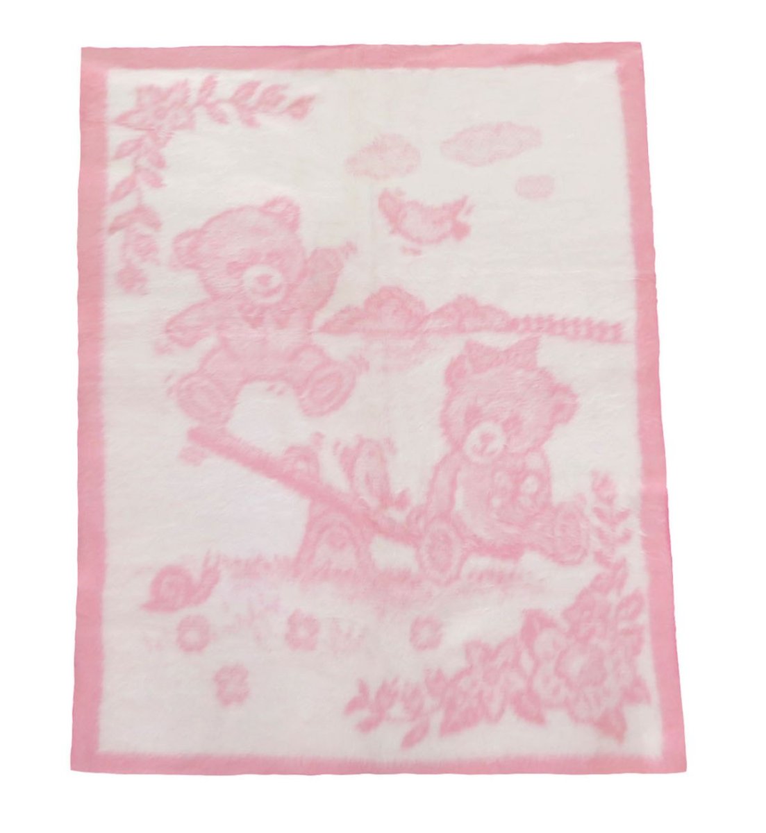 Frazada Para Moises de Piel Peluda Estampado Flores