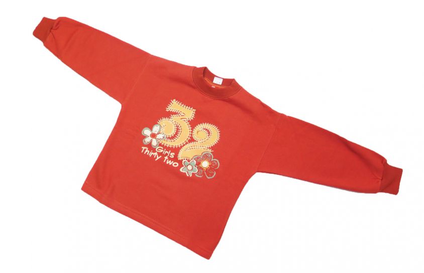 Buzo de Algodon Frizado Sin Capucha Estampado 32 Flor