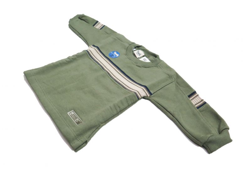 Buzo de Algodon Frizado Franja Tejida