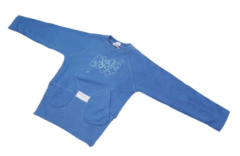 Buzo de Algodon Frizado Con Flores Bordadas y Brillo