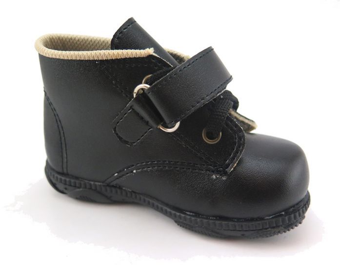 Bota Borcego De Eco Cuero Con Cordon y Velcro