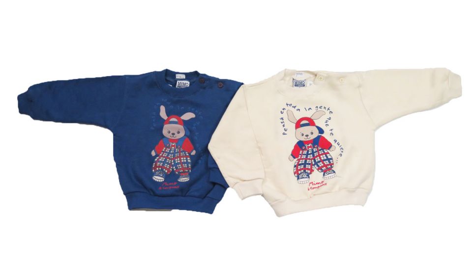 Buzo de Algodon Frizado Estampado Conejo Con Jardinero