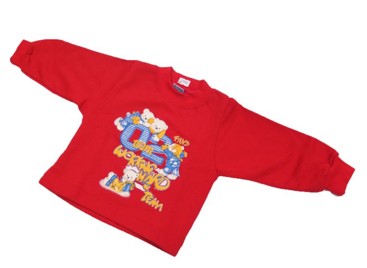 Buzo de Algodon Frizado Sin Capucha Estampado Ositos Con Numeros