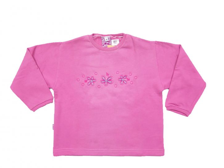 Buzo de Algodon Frizado Con Flores Bordadas