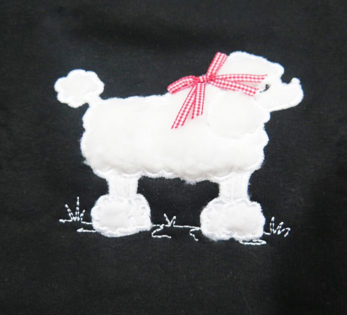 Buzo de Algodon Frizado Con Aplique de Perro Caniche