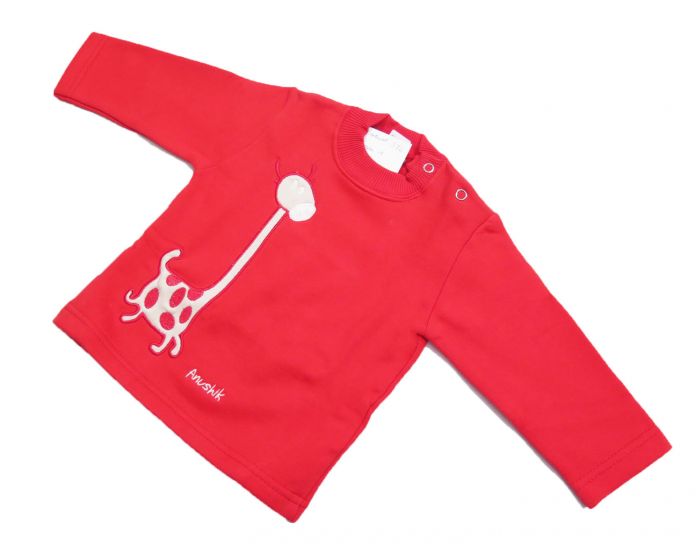 Buzo de Algodon Frizado Jirafa Bordada