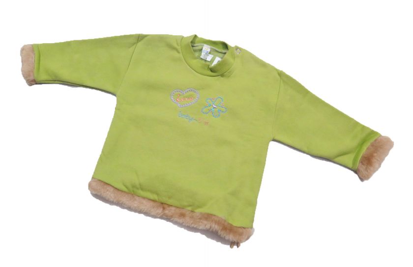 Buzo de Algodon Frizado Bordado Flores y Corazones