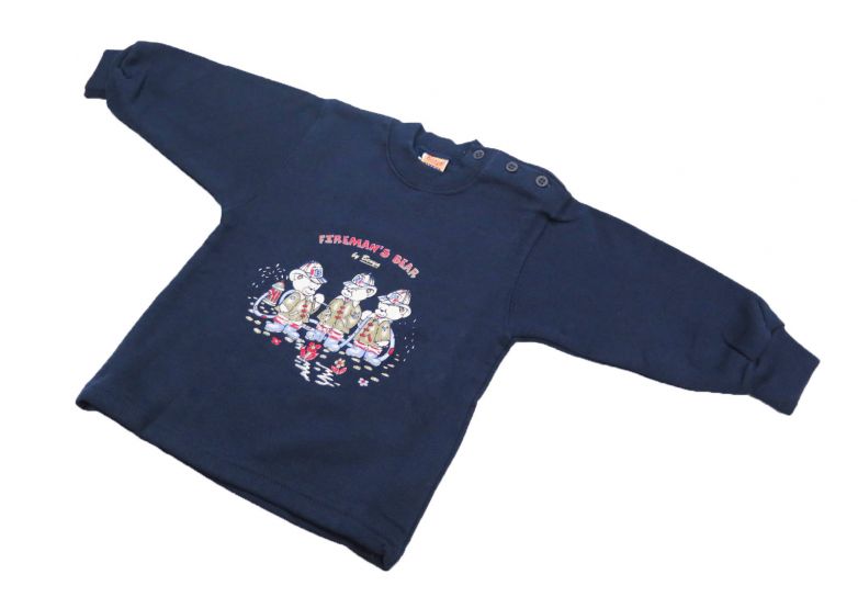 Buzo de Algodon Frizado Estampado Osos Bomberos