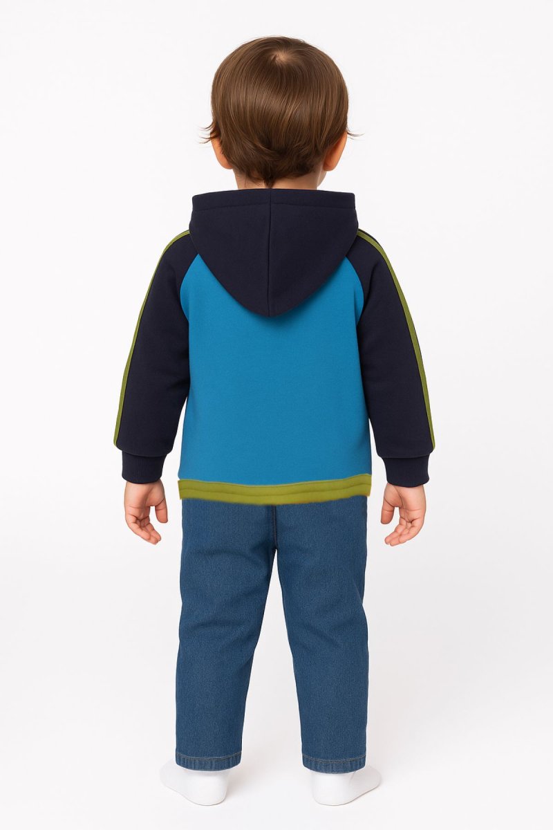 Buzo Frizado Estampado Pelota de Rugby  con Capucha