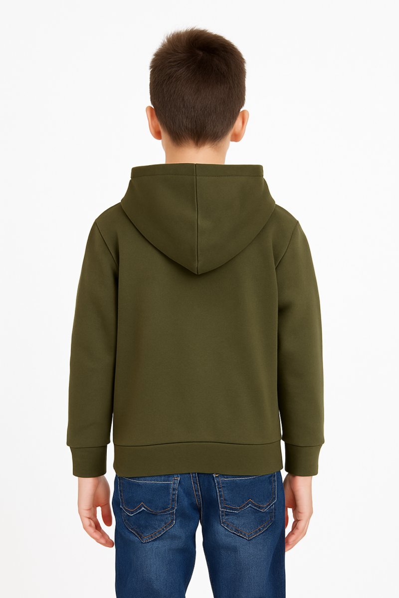 Buzo de Algodon Frizado Con Capucha Estampado