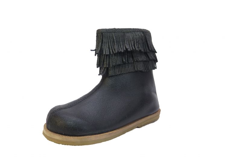 Bota Corta Con Cierre y Flecos Jessy