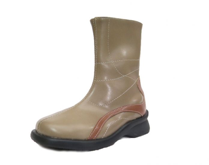 Bota de Media Caña de Cuerina Combinada