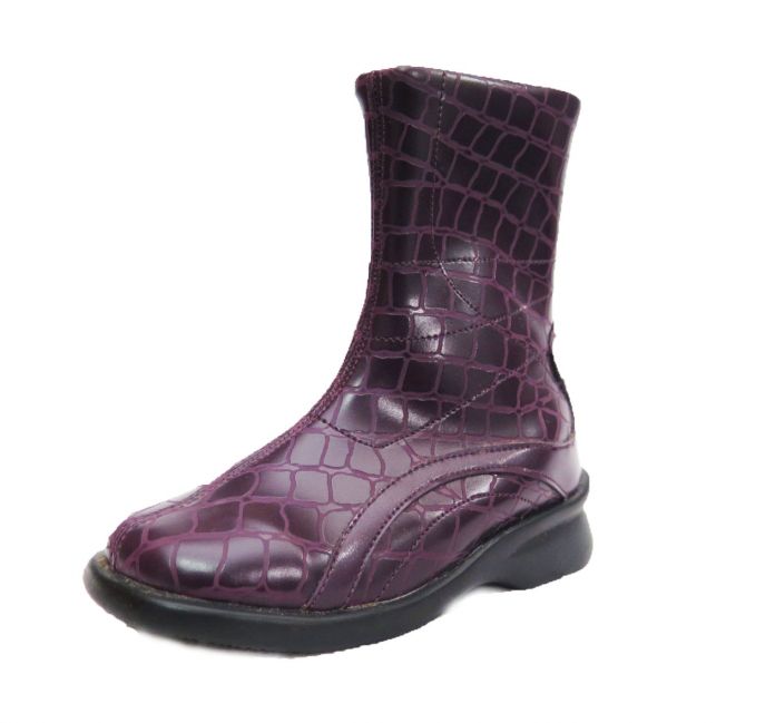 Bota de Media Caña Cuerina Simil Reptil