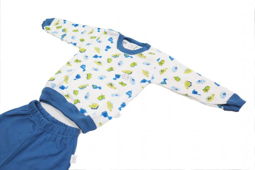 Pijama Invierno Remera Manga Larga y Pantalon Estampado de Dinosaurios
