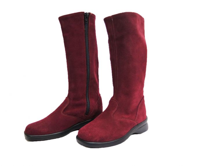 Bota Caña Alta de Gamuza Con Cierre