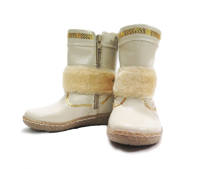 Bota de Cuerina Con Lentejuelas y Piel Exterior