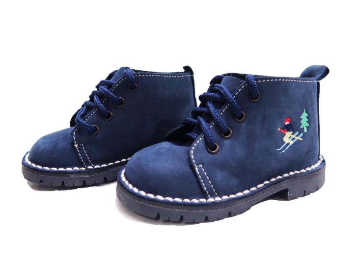 Borcego Botita Nobuk Fray Mocho Con Cordon Esquiador Bordado