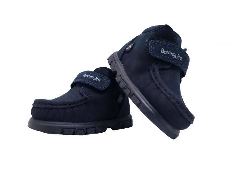 Botita Bota de Nobuk Con Velcro y Costura