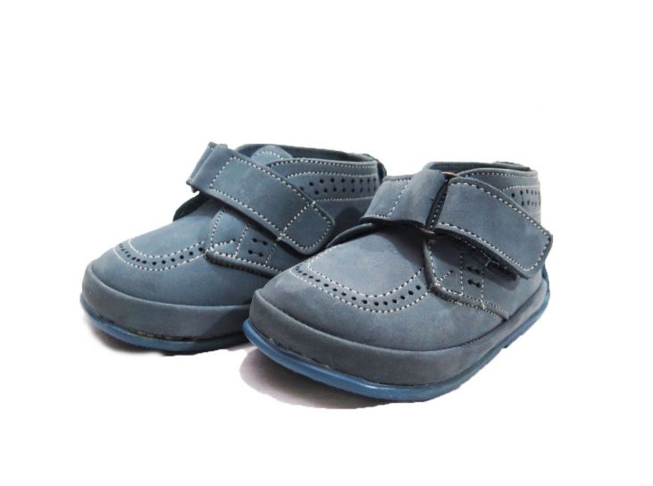 Bota Botita Nobuk Picado Con Velcro