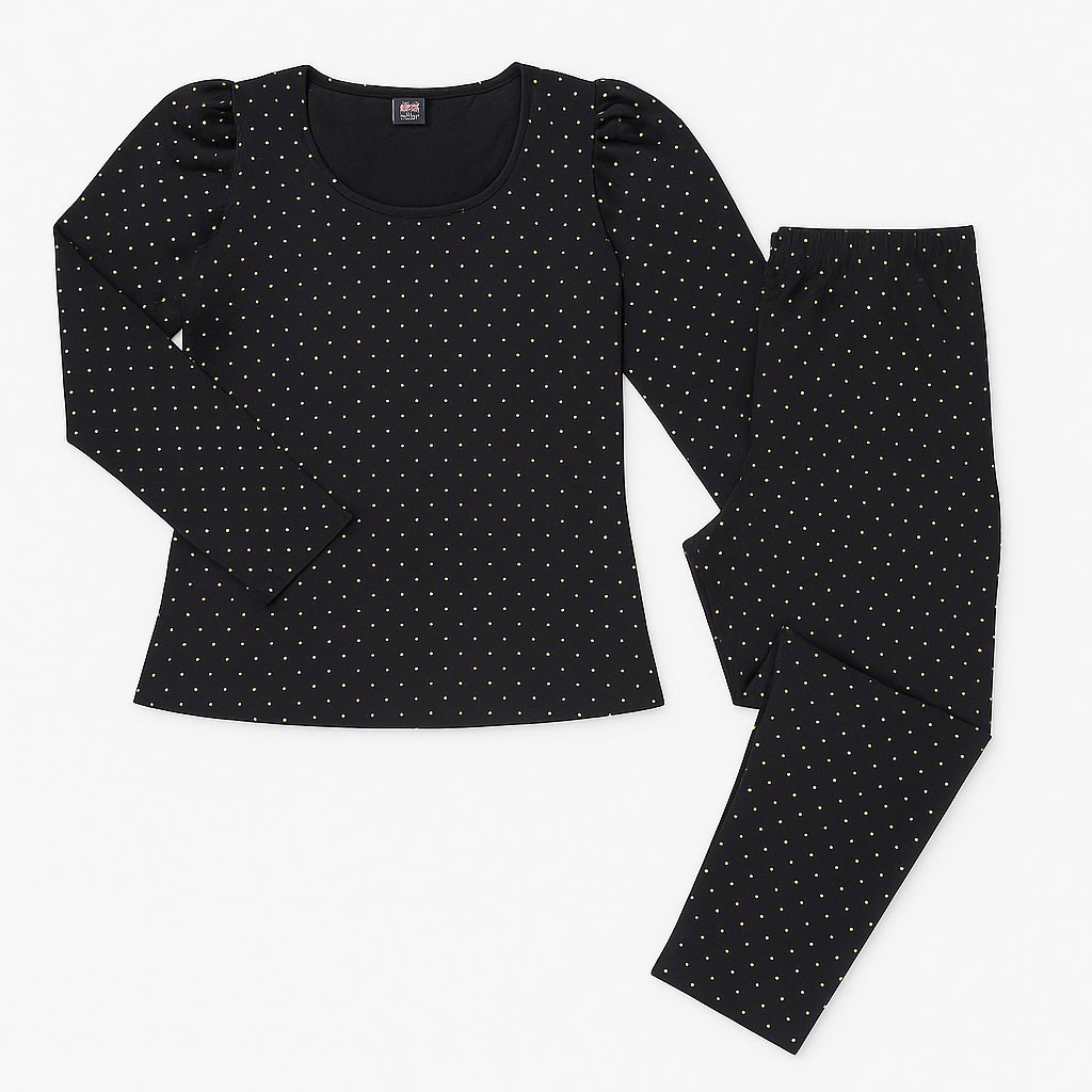 Conjunto Remera Manga Larga Elastizada con Tachas y calza