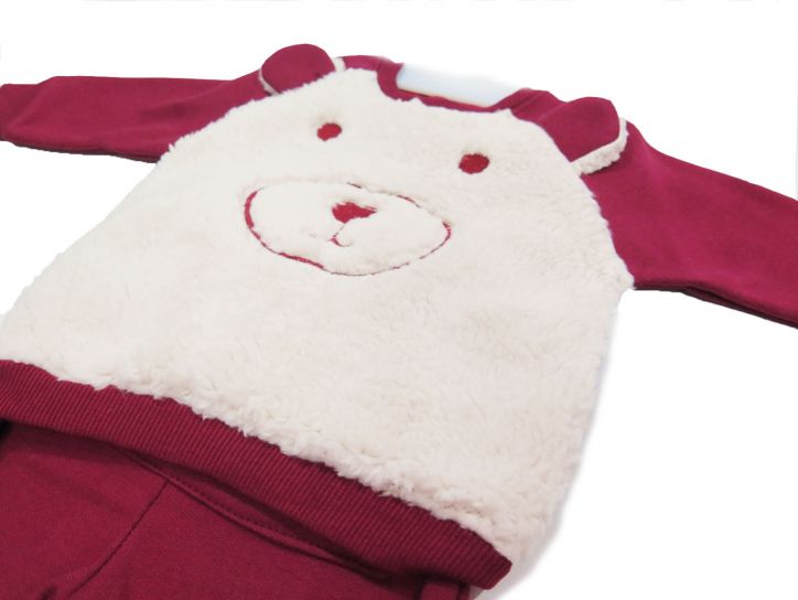 Conjunto Frisa Buzo y Pantalón Con Oso