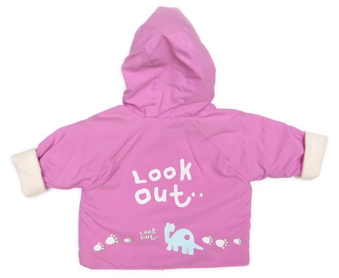 Campera Interior en Polar Con Capucha Estampado en Espalda de Dinosaurios