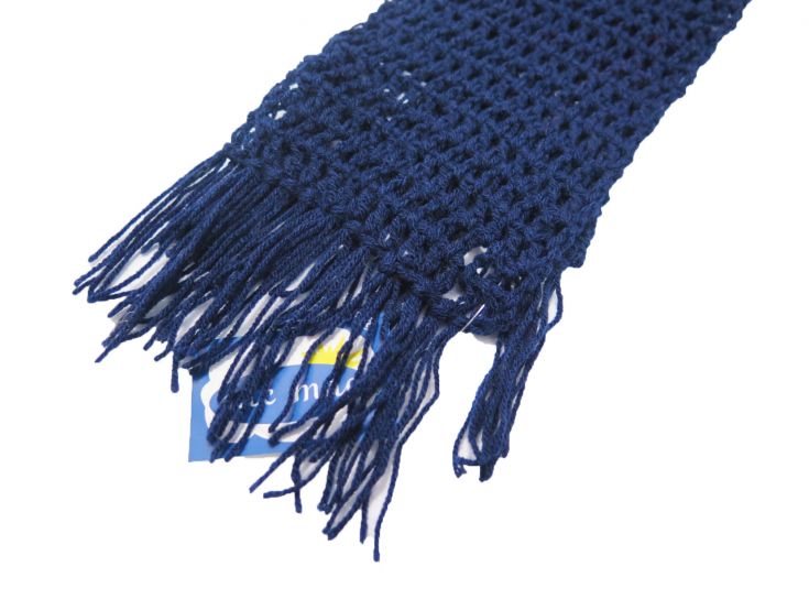 Bufanda Tejida con Flecos y Calada