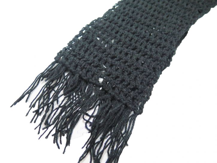 Bufanda Tejida con Flecos y Calada