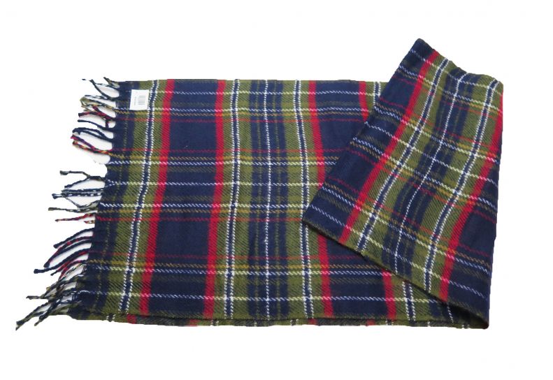 Bufanda Pashmina con Flecos Estampado Escoces