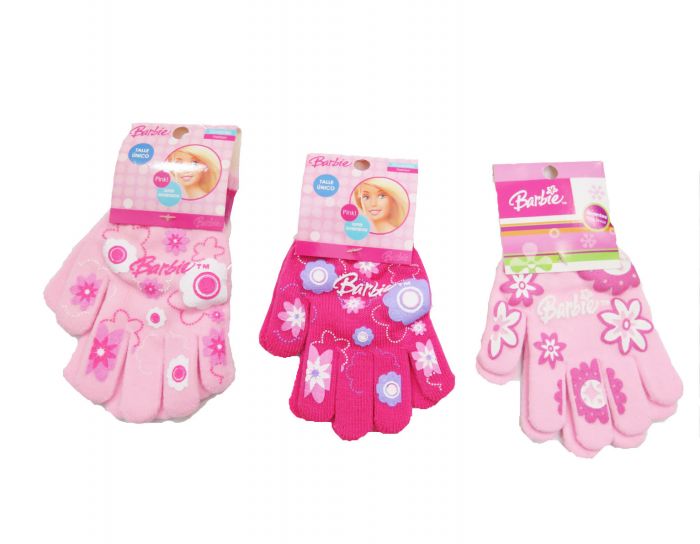 Guante Personaje Tejido Estampado de Barbie con Mariposas