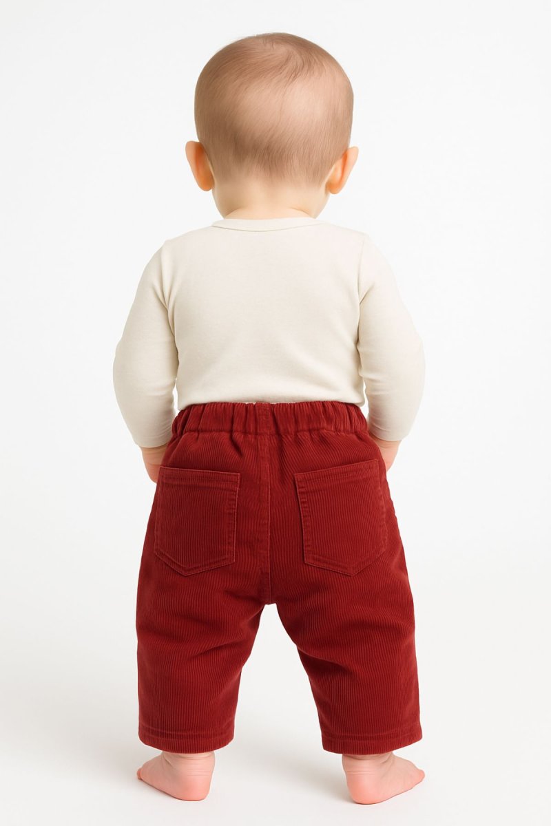 Pantalon de Corderoy con Cintura Elastizado y Broches  Pañalero
