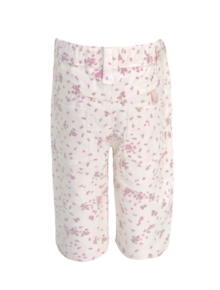 Pantalon de Corderoy con Elastico en cintura Estampado Florcitas  Pañalero