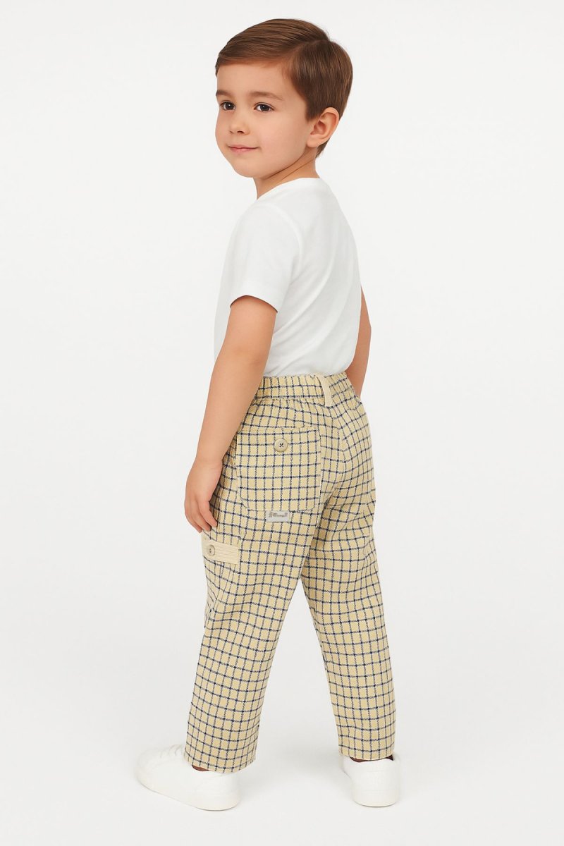 Pantalon de Corderoy a Cuadros con cintura elastizada