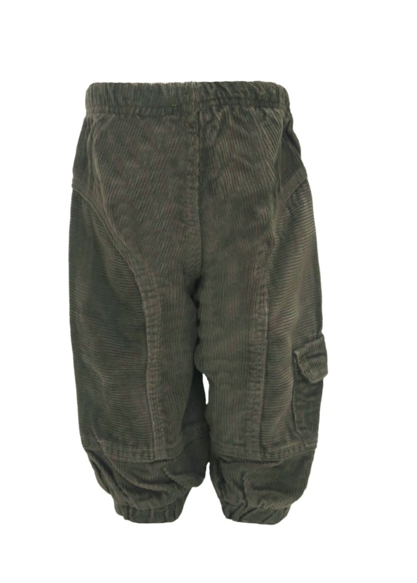 Pantalon de Corderoy con Puño y Bolsillo Cargo Tipo Gaucho