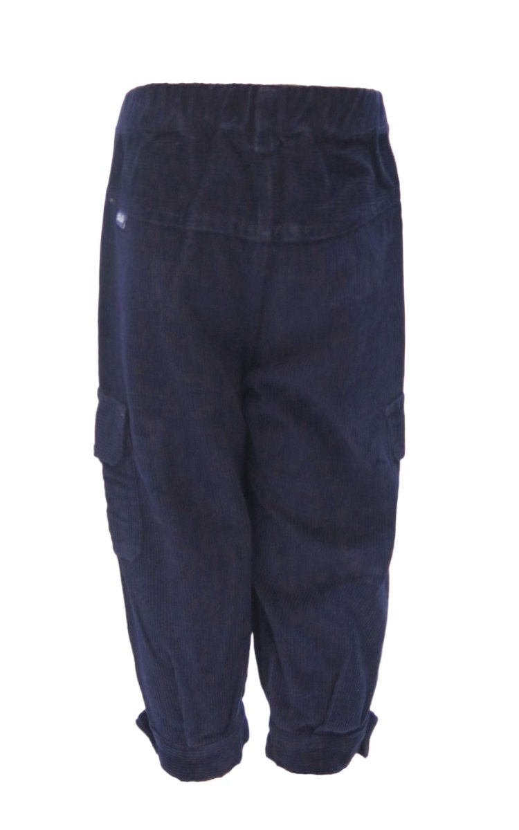 Pantalon de Corderoy con cintura elastizada Bolsillo Cargo y Puño