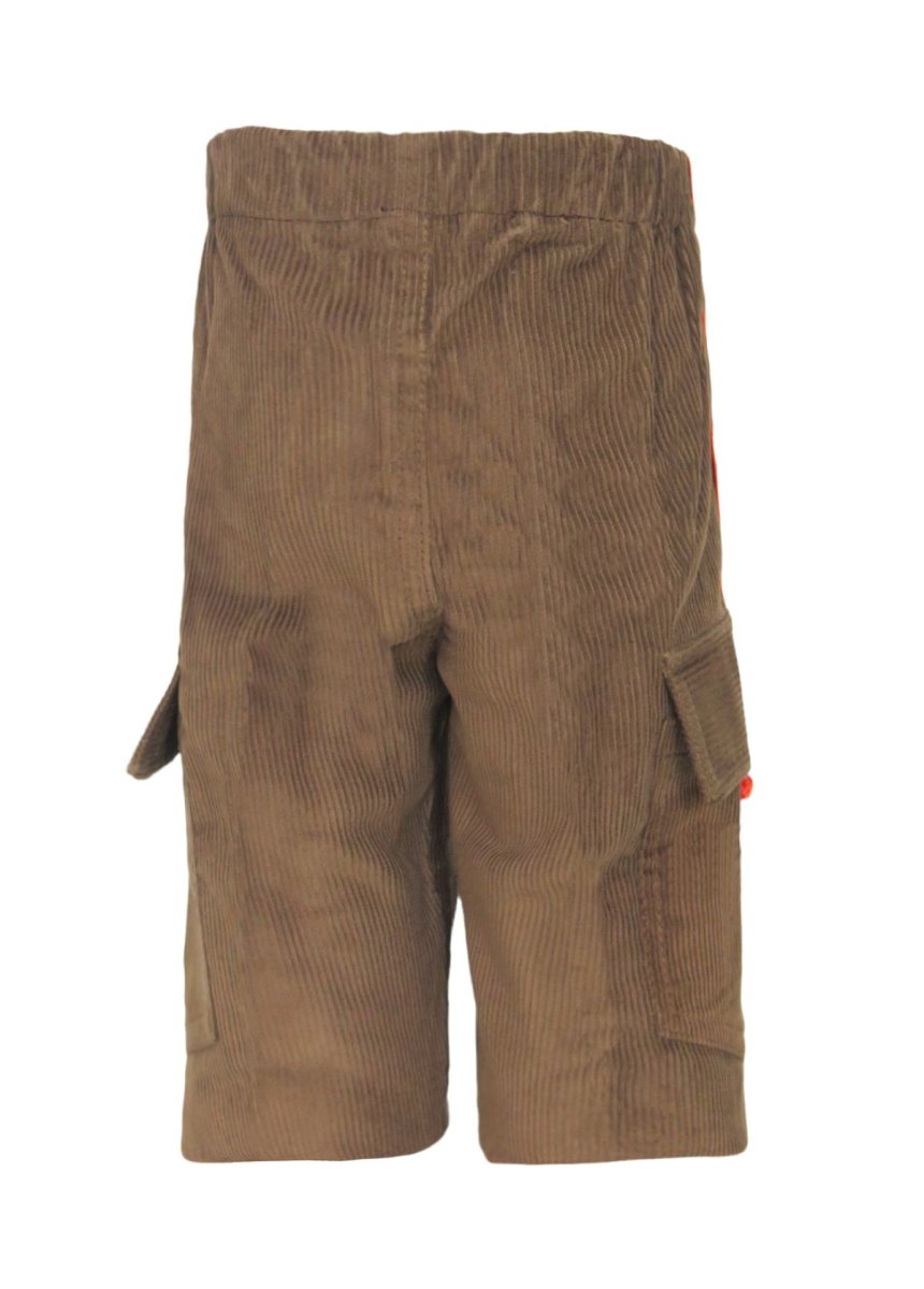 Pantalon de Corderoy con Elastico y Cordon Bolsillo Cargo