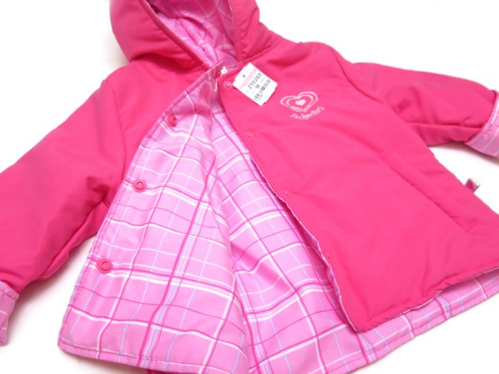 Campera Microfibra y Wata Con Capucha Corazon Bordado