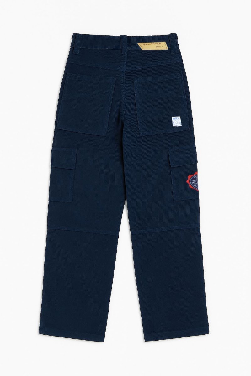 Pantalon de Corderoy con Bolsillo Cargo Bordado