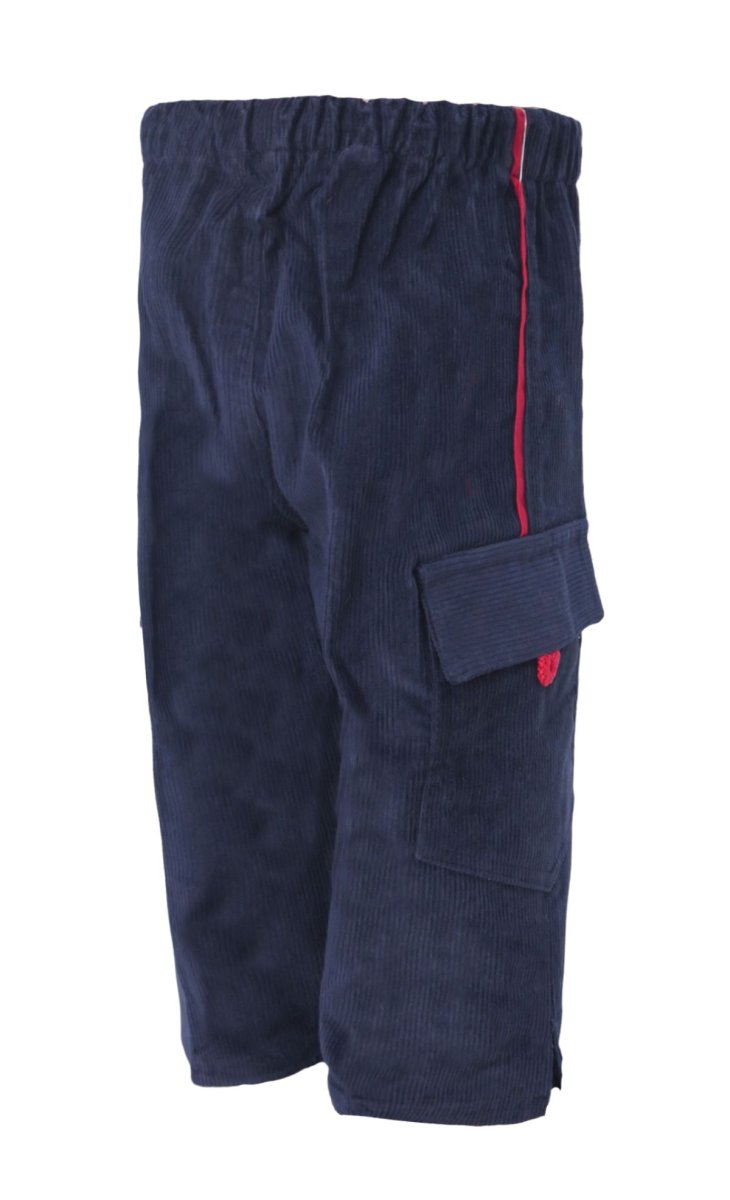 Pantalon de Corderoy con Elastico y Cordon Bolsillo Cargo