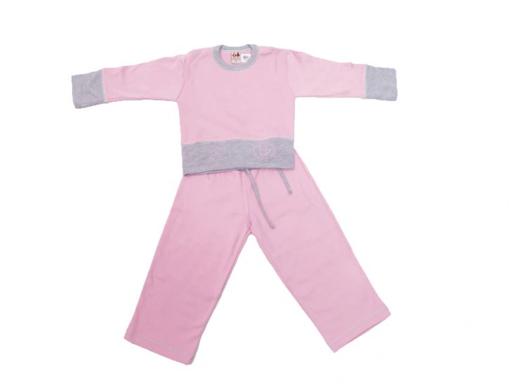 Pijama de Invierno Remera Manga Larga y Pantalon Liso