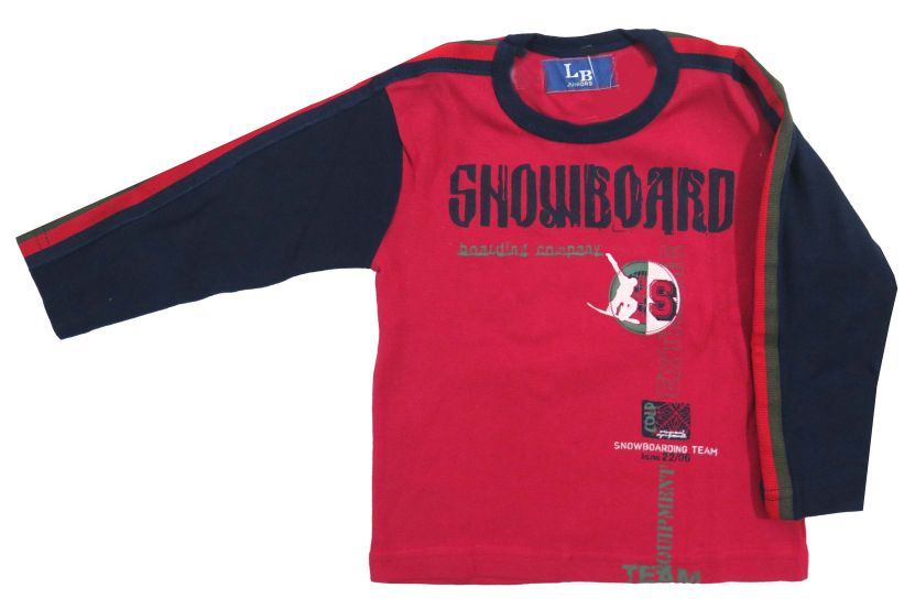 Pijama Invierno Remera Manga Larga y Pantalon Estampado "Snowboard"