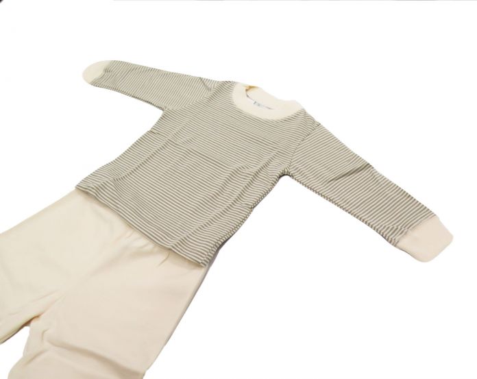 Pijama de Invierno Remera Manga Larga y Pantalon Estampado Rayas