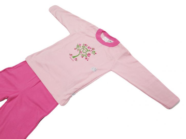 Pijama Invierno Remera Manga Larga Estampado Pajaros y Pantalon Liso